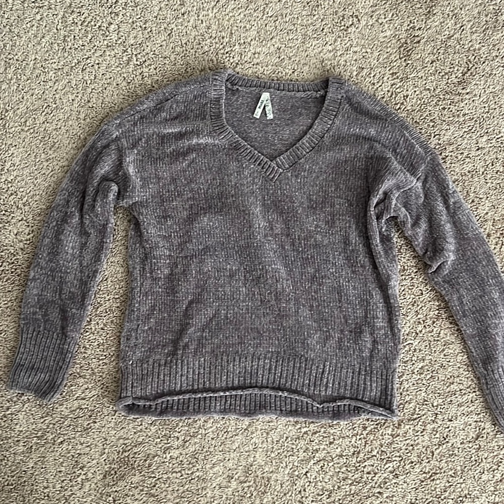 Purple fuzzy sweater